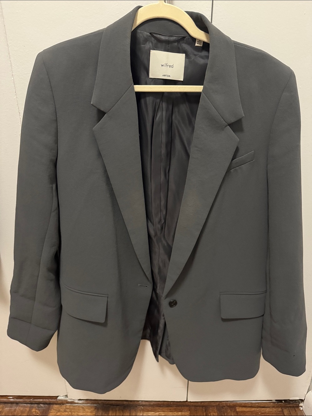 Wilfred Slate Gray Single-Button Blazer